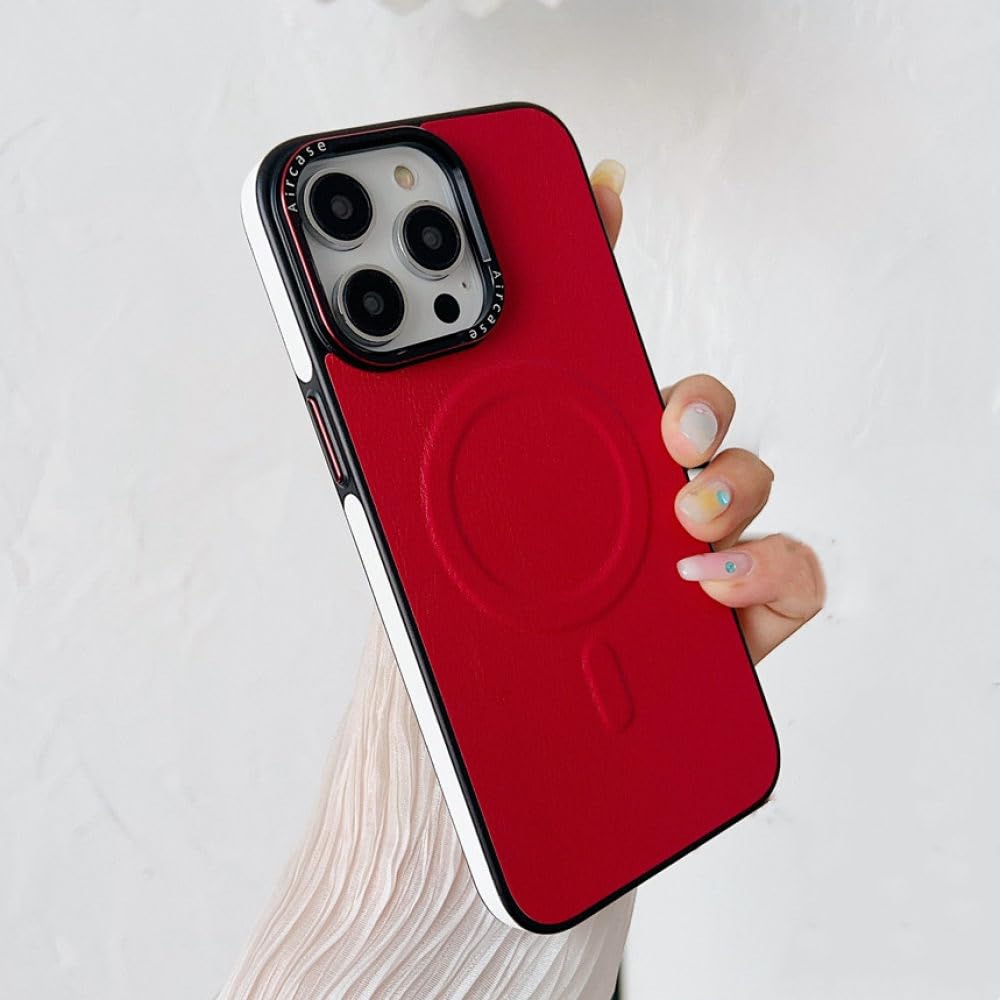 Étui en cuir double couleur iPhone 14 Pro Max couverture magnétique - 7