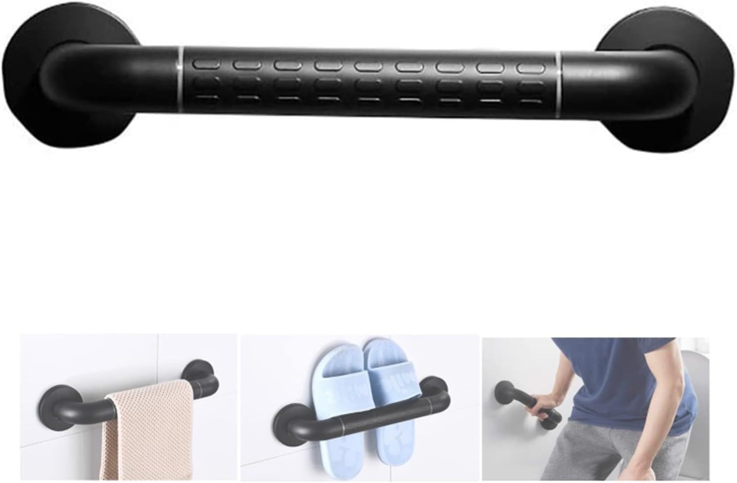FKXSXAZ Stainless Steel Bathtub Rails, Safety Grab Bars For Bathroom, Wall Mounted Antislip Grip Support Railing Balance Bar Handrail Elderly Bathtub,Toilet, Stairway (58cm/23in)(38cm/15i
