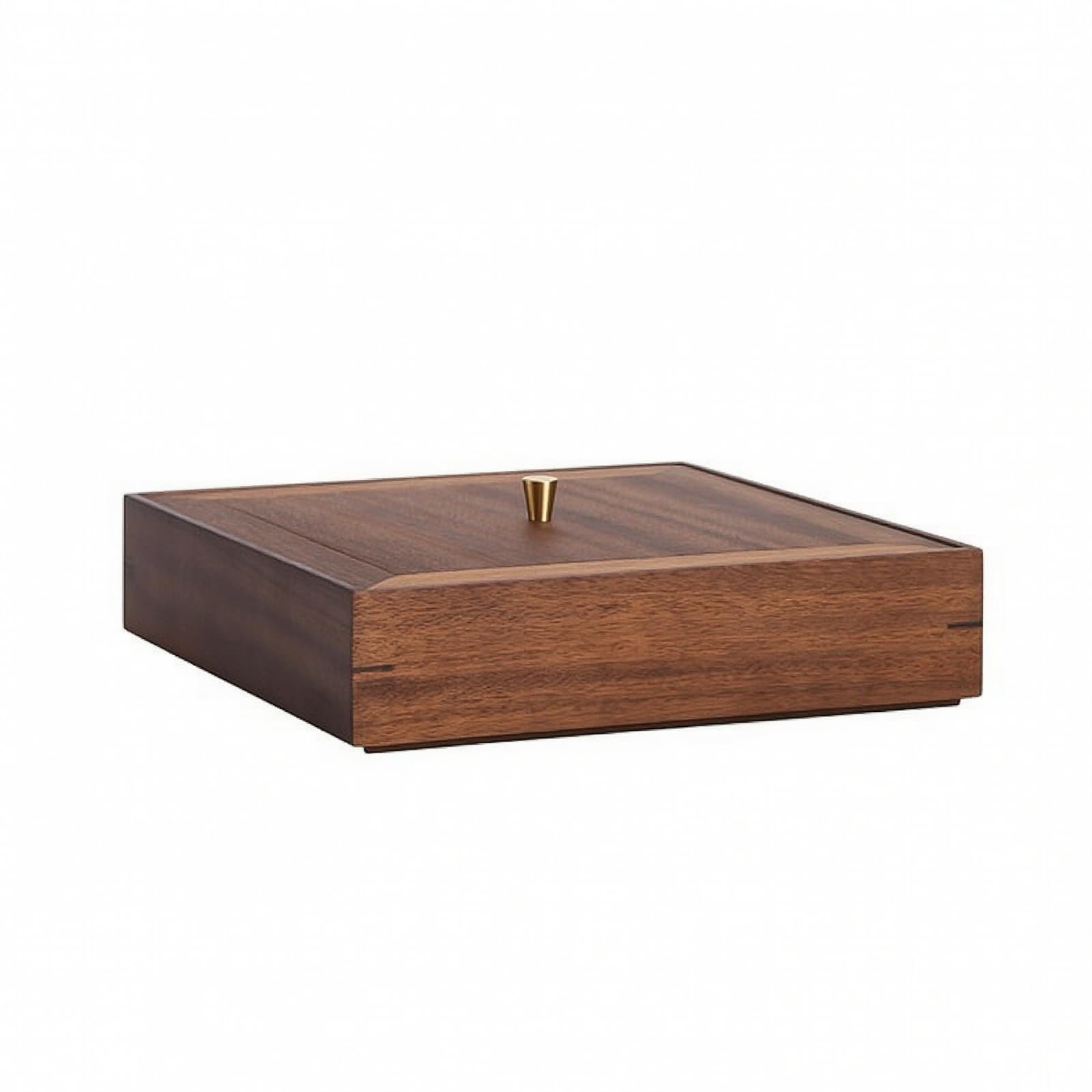 Gralara Tee-Aufbewahrungsbox aus platzsparend Teedose mit Deckel funktional Teekiste für Teezimmer, Durchmesser 22,7 Cm, Höhe 5,1 Cm