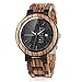 Produktbild Bobo Bird Herren Holz-Edelstahl Armbanduhr mit Datum- & Tagesanzeige Handgefertigt Quarz Analog Uhr mit Box