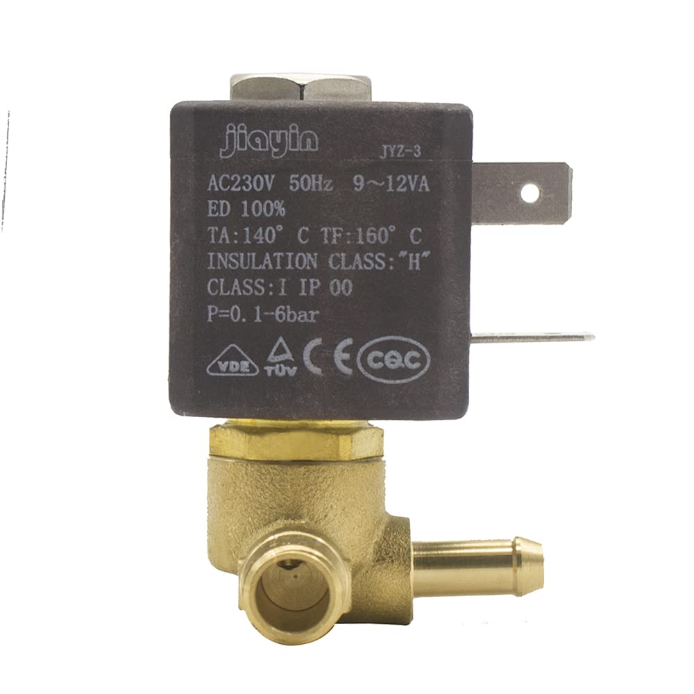ZXGRfdefa Solenoid valve, Normally Closed N/C 2/2 Way AC 230V 12VA G1/8" Brass Steam Generator Gas Water Coffee Makers Electric