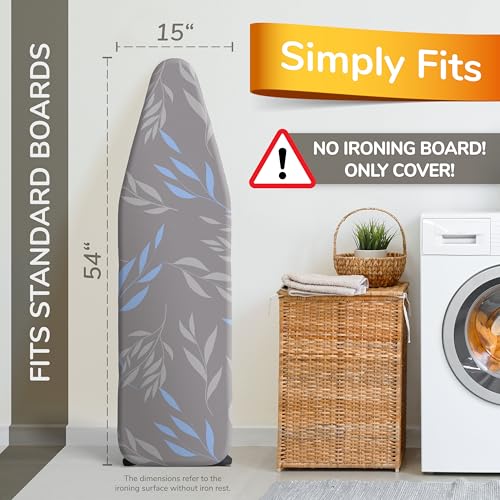 Super Soft Ironing Board Cover and Pad – 50% Faster Ironing with Heat Reflection Technology, Thick Natural Cotton, Heavy-Duty & Scorch Resistant – Made in Germany – 15x54 Standard Size by smart&gentle - Used condition - Image 3