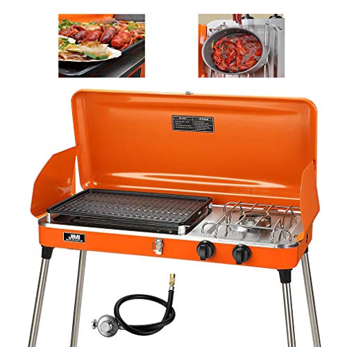 Flüssiges Propan Grill, 2 Brenner Grill Herd Beweglicher Edelstahl-Grill Kochen Im Freien Camping-Ofen, Für Familiengarten Picknick-Party