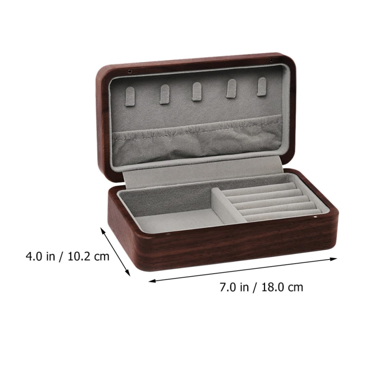 EXCEART Boîte à Bijoux Portable Coffret Rétro, en Noyer Noir de Voyage