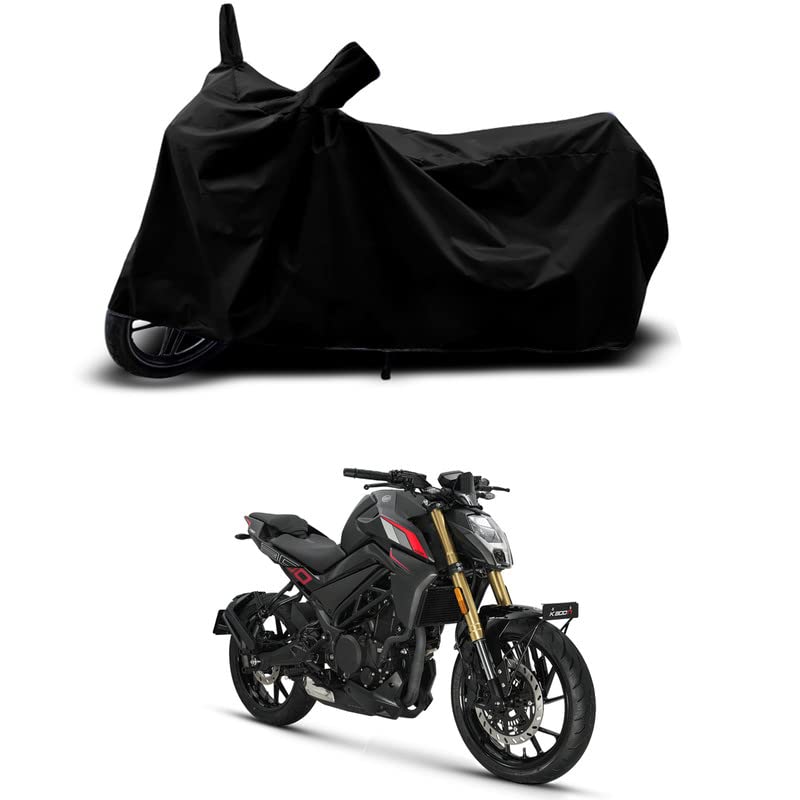 Image of 100% Scratchproof /UV-Rays /Heat Protection /Birds Dropping /Water Resistant /Dust Proof /Waterproof /Full Bike Scooty Two Wheeler Body Cover Compatible for K300 N Matte All Varients[Black]