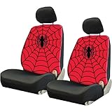 Spider-Man Web Spider Logo Marvel Comics Car Truck SUV Low Back Bucket Seat Covers - PAIR
