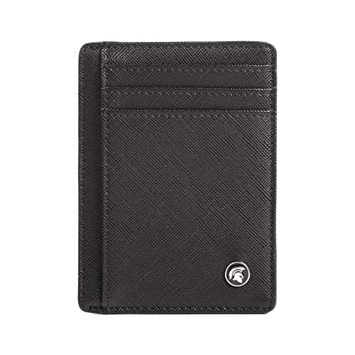 POWRMens Wallet, Slim RFID Blocking Minimalist Credit Card Holder, Holds up to 7 Cards and Bank Notes, Ideal for Travel, Cross Hatch, One Size, Minimalist