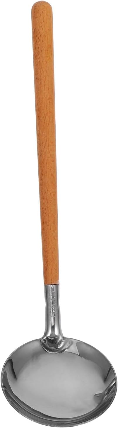 Stainless Steel Soup Ladle Strainer with Long Wood Handle Kitchen Set