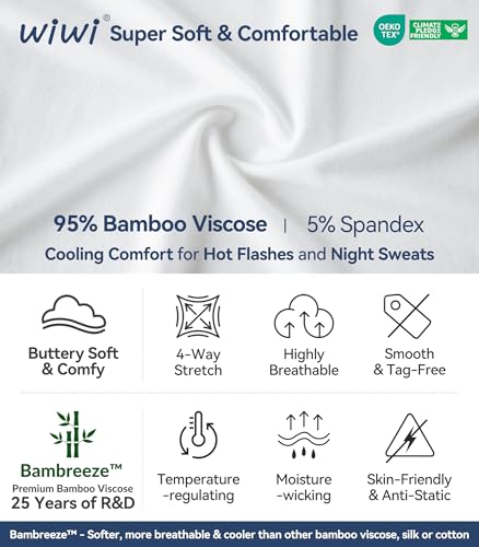 Image of WiWi Viscose from Bamboo Women's Pajamas Set Super Soft Button Down Top and Pants Sleepwear Cooling Pjs S-3X