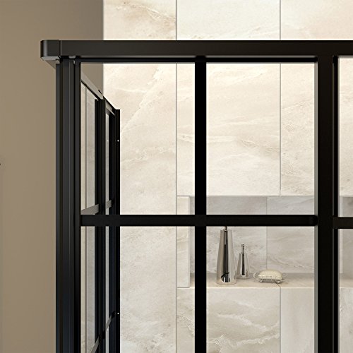 Dreamline French Corner 34 1/2 In. D X 34 1/2 In. W X 72 In. H Framed Sliding Shower Enclosure In Satin Black, Shen-8134340-89 #TOP5