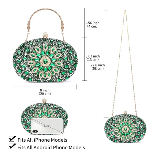 Image of Sparkly Women's Evening Clutch Purses Rhinestone Bag Luxury Handbags For Weddings Formal Prom Party