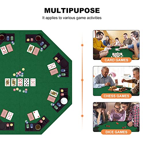 Image of 48 Inch Foldable Poker Table Top Octagon with Chips Tray & Cup Holders