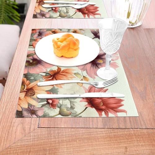 Set de table facile à nettoyer et lavable en vinyle pour table sans tache