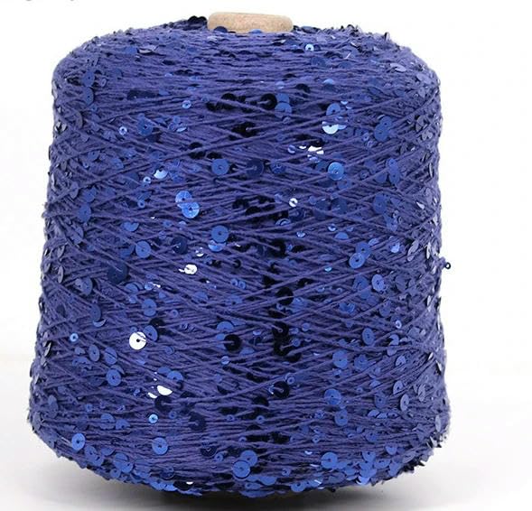 Przędza merceryzowana z cekinami, Wielokolorowa włóczka z brokatem i cekinami 50g do robótek na drutach szydełkowania DIY(6)
