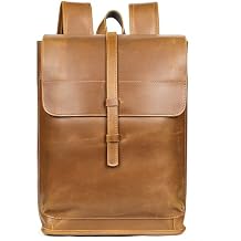 Genuine Leather Backpack for Men Vintage Laptop Bag Business Travel Rucksack Work Office Daily Use Gift Box Brown,Large