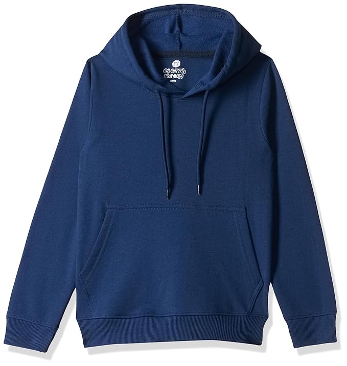 Image of Boy's Cotton Fleece Hooded Sweatshirt with Kangaroo Pocket