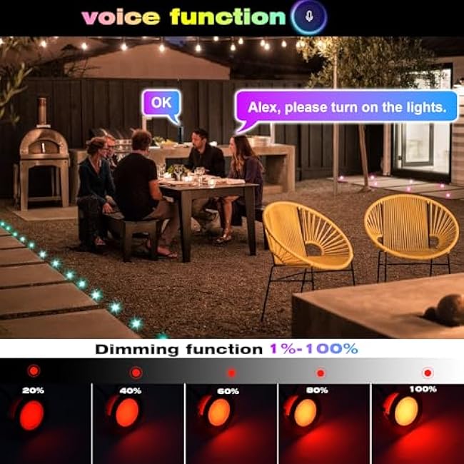 FVTLED Recessed RGB Deck Lights Kit, 10pcs ¦µ2.4 WiFi Controller Low Voltage LED Deck Lighting Work with Alexa Google Home, Waterproof Outdoor LED Step Stair Lights for Garden Yard Path Stairs