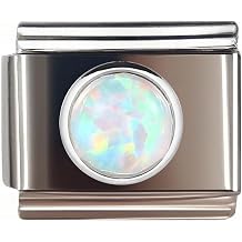Italian Bracelet Charm,9mm,Multicolor Opal Birth Stone,Birthday & Date > Birth Stone - Simple