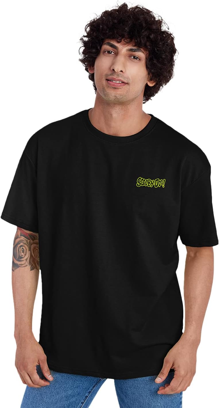 The Souled StoreMen Official Scooby Doo: Jeebiesville Black Printed Oversized T-Shirts