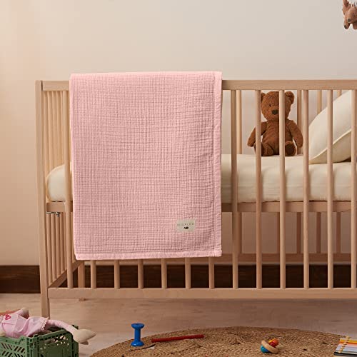 Migaloo Muslin Blankets, Baby Toddler Quilt, 4 Layers, 100 Cotton Stroller Blanket, Hypoallergenic,Super-Soft,Breathable And Lightweight Swaddle,Nursery & Crib Blanket, Large (47 X 35 H) #TOP1