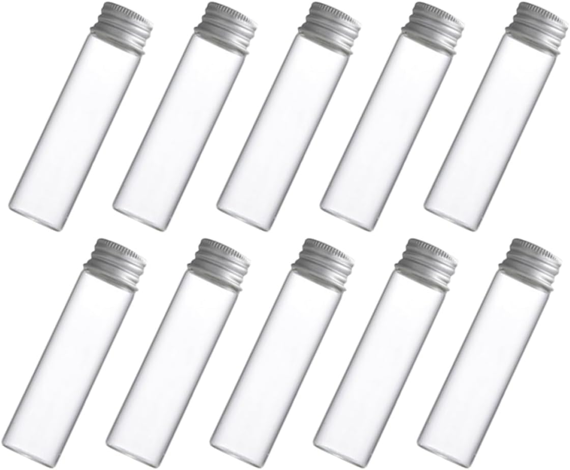 30pcs Glass Vials Screw Caps for Essential Oil Samples Diy Crafts and Wedding Favors Leak Storage Bottles for Herbs and Liquid Testing