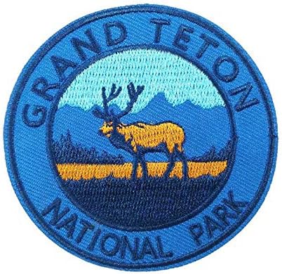 Cute-Patch Grand Teton National Park Embroidered Iron on Patch Outdoor Life Hiking Camping Souvenir