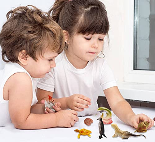 42Pcs Plastic Ocean Animals Toys Small Realistic Mini Sea Creature Figure Toys Fake Under The Sea Creatures Bath Toys For Kids Toddlers Preschool Educational Favors Easter Basket Stuffers Gifts #TOP2