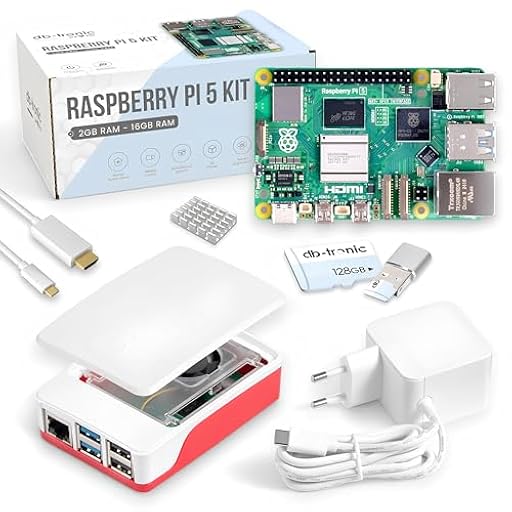 Raspberry Pi 5 8GB Starter Kit | 128GB Edition | Fuente de alimentación Oficial USB-C 27W | Carcasa Oficial con Ventilador | Cable Micro HDMI 4K 1 m | Disipador de Calor | Ya disponible en tu tienda friki favorita! En mundofriki.es!