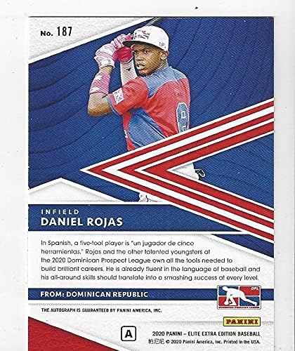 Daniel Rojas Autographed & Serial Numbered #108/145 Prime Numbers Collectible Baseball Card - 2020 Panini Elite Extra Baseball Card #187 (Free Shipping)