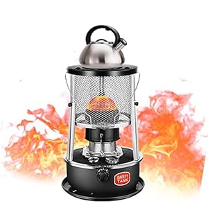Lichtgewicht kerosine convectieverwarmer draagbare compacte kerosine campingfornuis verstelbare vlam 4,5 l kerosine kachels voor terrasdek koken 9000 BTU, met kachelzakverwarmer