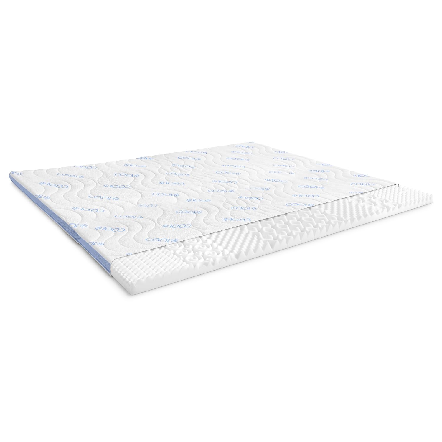 CloudComfort - Protector de colchón (7 zonas, 7 cm de altura, espuma fría, lavable, 120 x 200 cm)