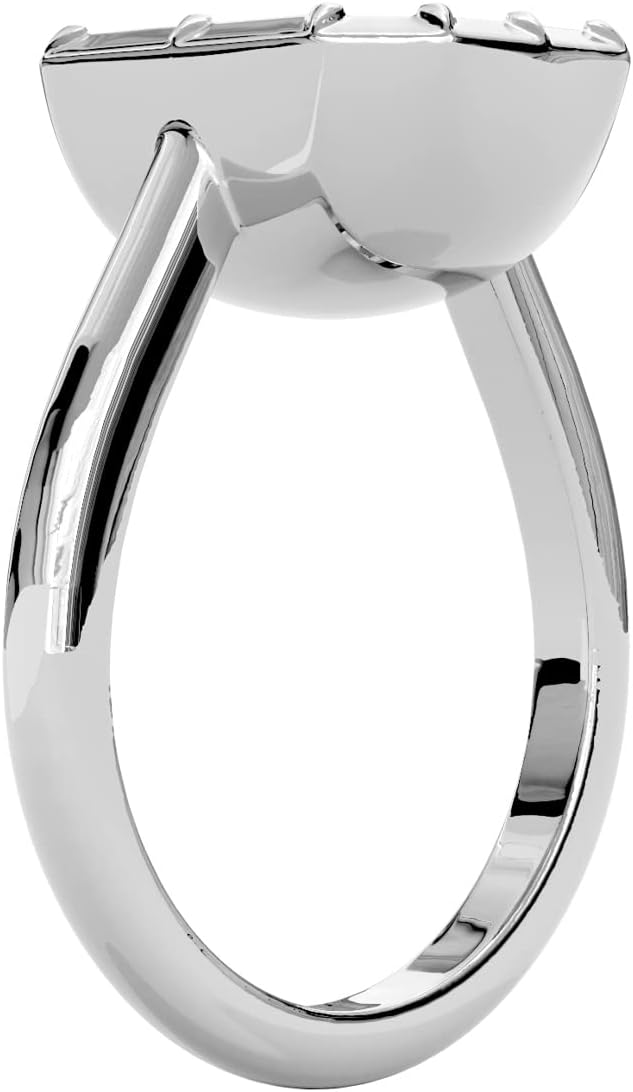 PEORA 14K Gold Semi Mount Ring Setting, Fits 11x9mm Emerald Cut or Radiant Cut Stone, Sizes 4 to 10