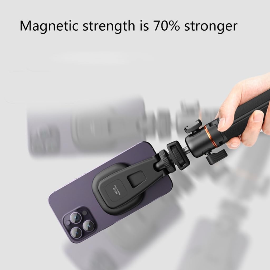 Magnetic Phone Holder Tripod Mount Clamp Aluminum Alloy with Cold Shoe Mount 1/4" Screw for Smartphone