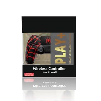 Play+ Controller Compatible with PS-4/Slim/Pro SPDM/Black/RED with Double Vibration/6-Axis Motion Sensor/Audio Function. (P5 ED)