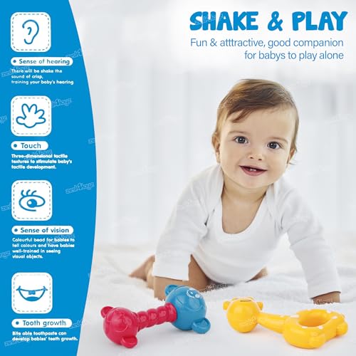 Image of Zest 4 Toyz Baby Rattle Toy, 6-12 Months Rattles and Teether for Babies Lovely Attractive Non Toxic Rattles for Kids (Pack of 7)