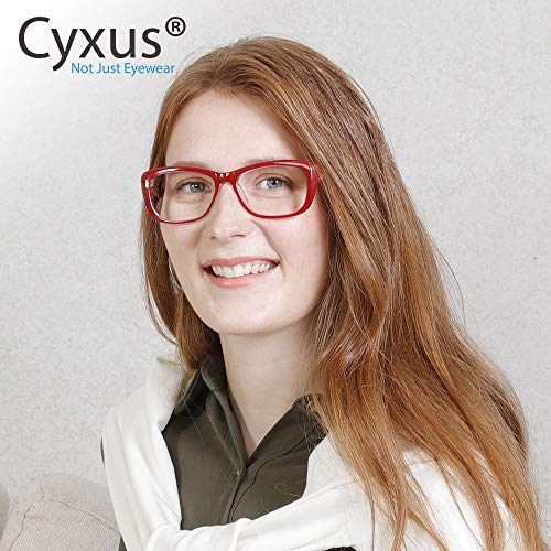 Image of Cyxus Semi Rim Blue Light Glasses for Men Women TR90 Metal Frame UV Blocking Computer Glasses Clear Lens Square Eyewear