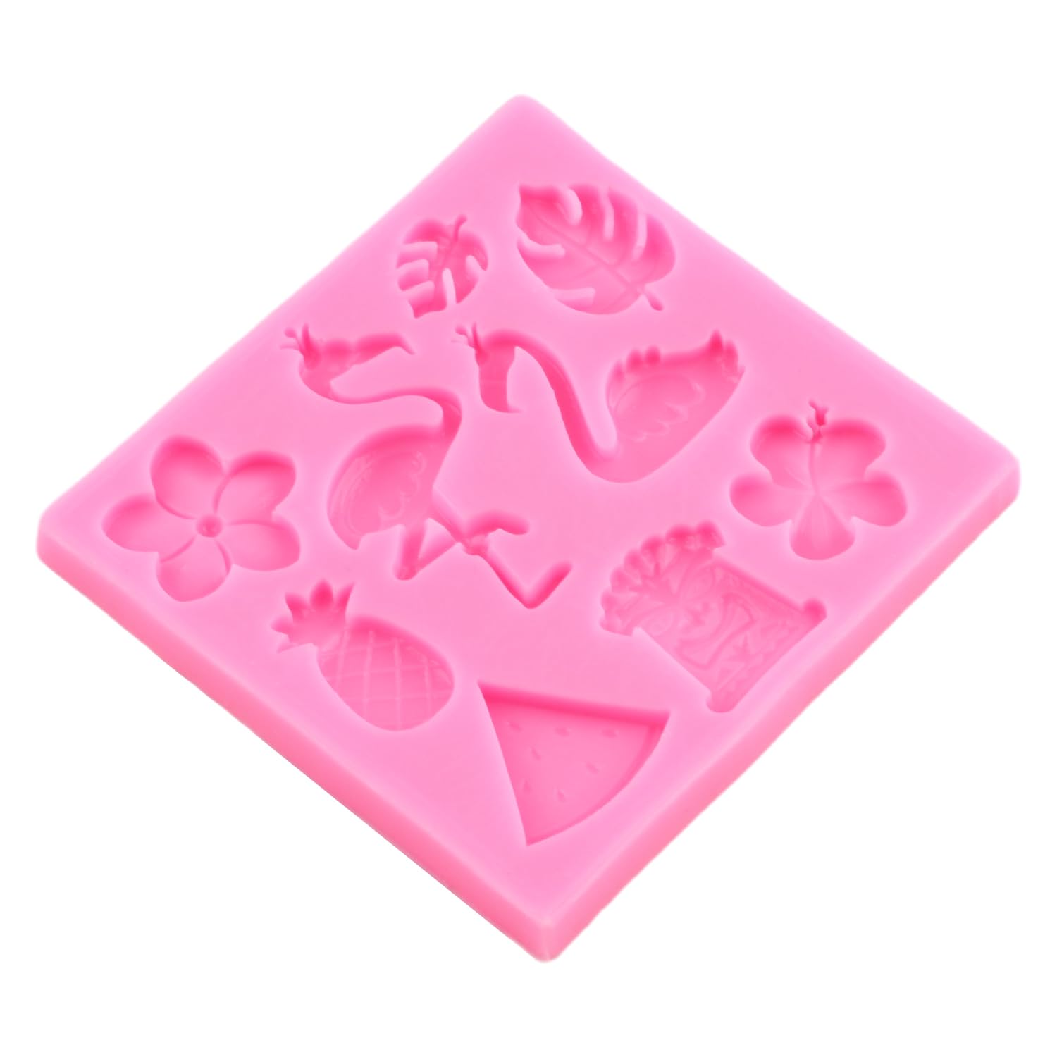 Tropische Silikonformen Set – Blätter, Flamingo, Ananas, Für Fondant, Harz, Ton, 8 Verschiedene Motive
