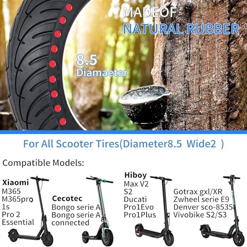 Solidne opony, 2 obrazy, do skutera elektrycznego, 8,5 cala, z narzędziami montażowymi, kompatybilne z Mijia Mi Xiaomi M365 1S, Essential, Pro, Pro 2, pełna guma