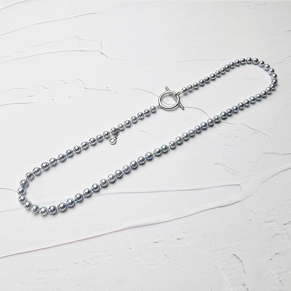Japanese 5.0mm Baroque Akoya Cultured Pearl Necklace for Men and Women | Stylish Design Excellent Gift | Pearl Necklace - Image 2