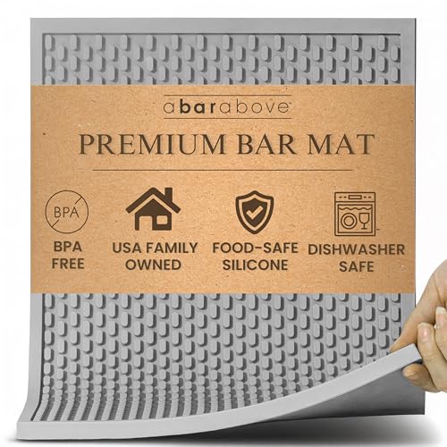 Premium A Bar Above Heavy Duty Bar Mat, Food Safe Silicone Mat, Mats for Bartending and Coffee, Commercial Strength Bartender Accessories, Dish Drying Mats for Kitchen Counter, Barista Accessories