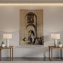 لوحات جدارية من هوم مود آرت، بساط حائطي مزخرف إسلامي لغرفة المعيشة والمكتب والممر، متعدد الألوان، مقاس 100.08 × 68.07 سم، قطعة واحدة