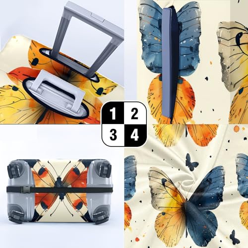 Butterfly Luggage Cover Suitcase Protector Travel Luggage Cover Carry on Luggage Cover Washable Baggage Covers for Suitcase Fit 19-21 Inch Luggage4