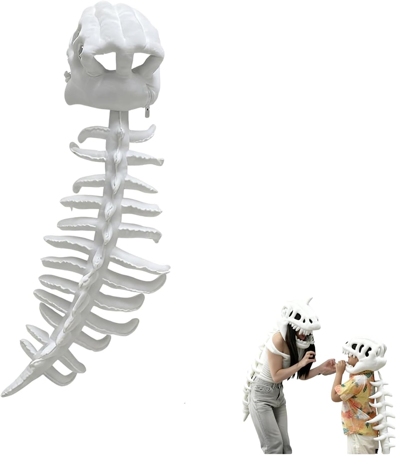 Dinosaur Costume, Realistic Dinosaur Skeleton Costume, 3D Skeleton Design Dinosaur Skull Outfit, Themed Skull Cosplay Props