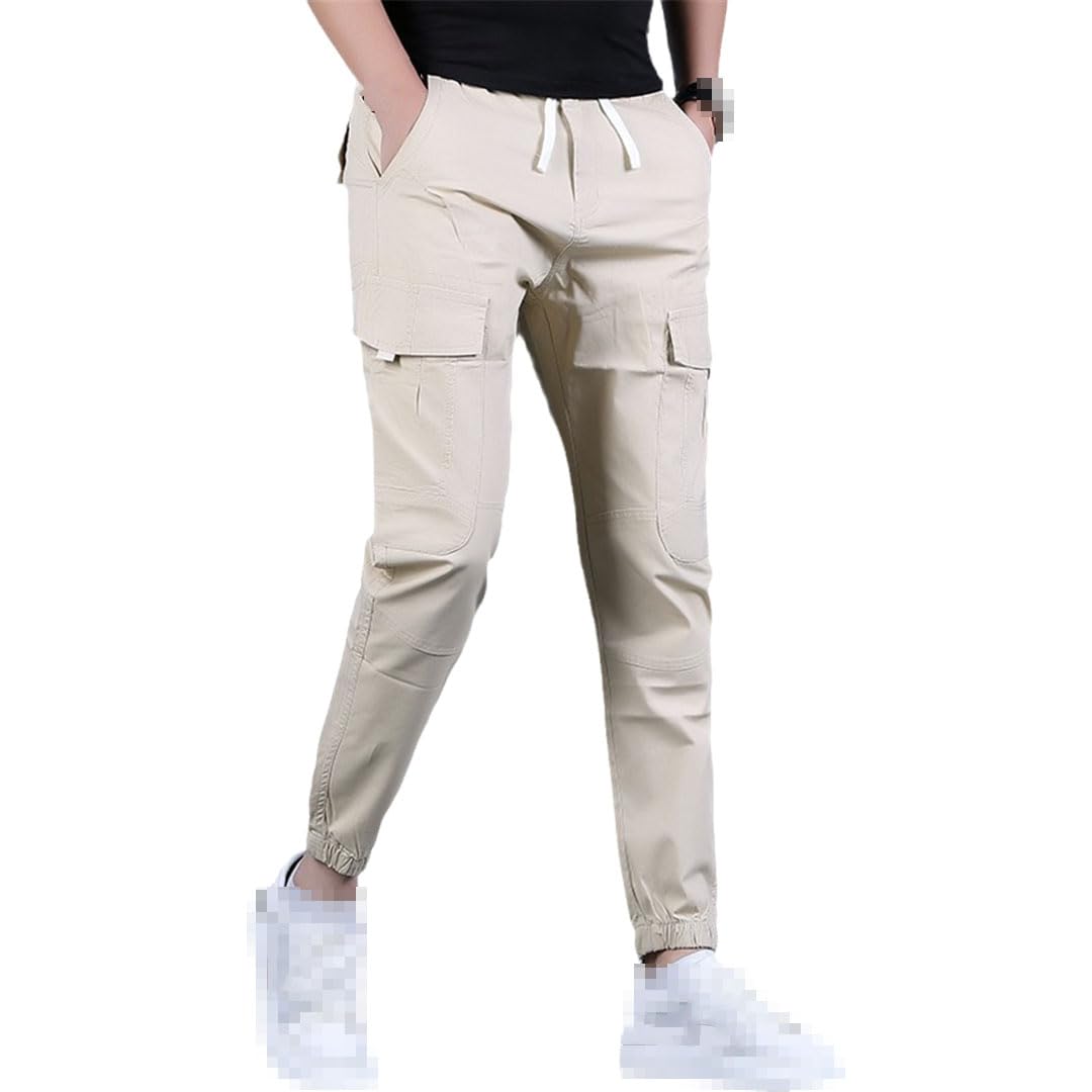 Vogrtcc Pantalones Cargo De Hombre Pantalones Ligeros De Algodón con Cordón