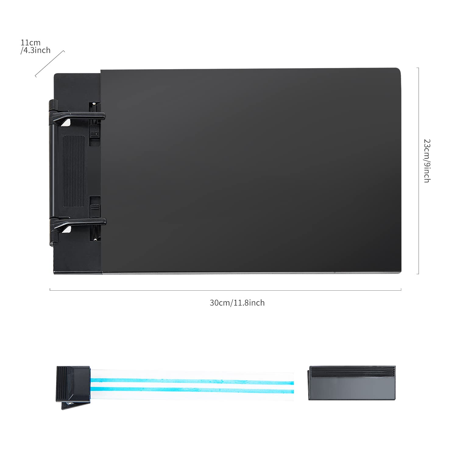Desktop-Dokumentenhalter mit verstellbarem Clip und hervorgehobenem Text, rechtliche Dokumente, A4-Papier – Schwarz (vertikaler Dokumentenhalter)