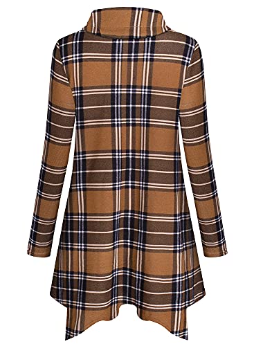 Image of Bulotus Womens Sweaters 2025 Winter Cowl Neck Long Asymmetrical Tunic Sweaters for Leggings Holiday Vacation Tops