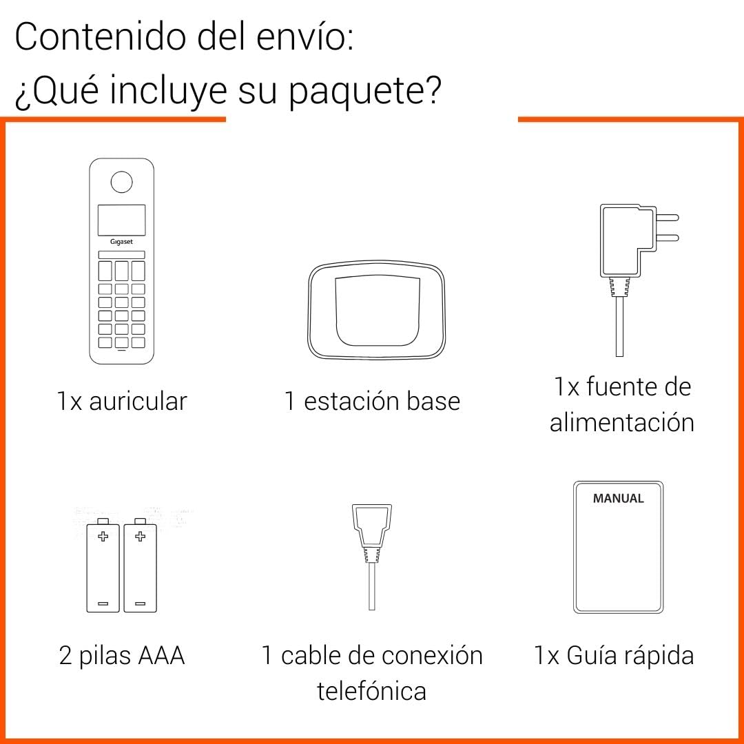 Gigaset Pure 320 - Teléfono DECT Inalámbrico - con Bloqueo de Llamadas y Función Manos Libres - Pantalla y Teclado iluminados - Agenda para hasta 100 contactos, Negro [Compatible en ES, SE]