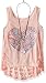 Beautees Girls' Sleeveless Tank Top Lace Back and Necklace