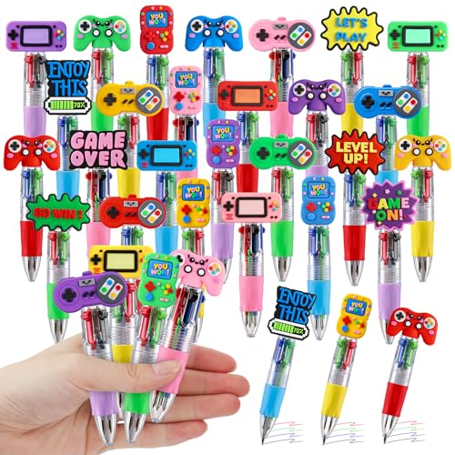 Image of CZWZ 30Pcs Mini Multicolor Pens in One 4-in-1 Cute Pens Bulk for Kids, Ballpoint Pen for Birthdays and Children's Parties, Fun Gifts Assorted Ink Kawaii Pen(Vedio Game)