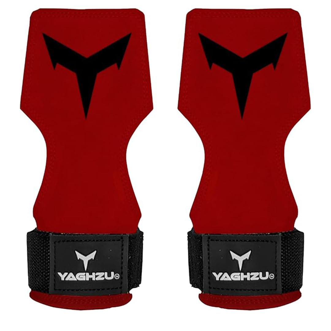 YAGHZU Weight Lifting Grips with Wrist Straps - Non Slip Lifting Straps for Weightlifting, Deadlifting, Powerlifting and Pull Ups, Padded Weight